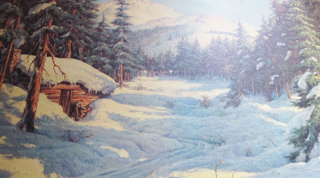 Winter Cabin Print 